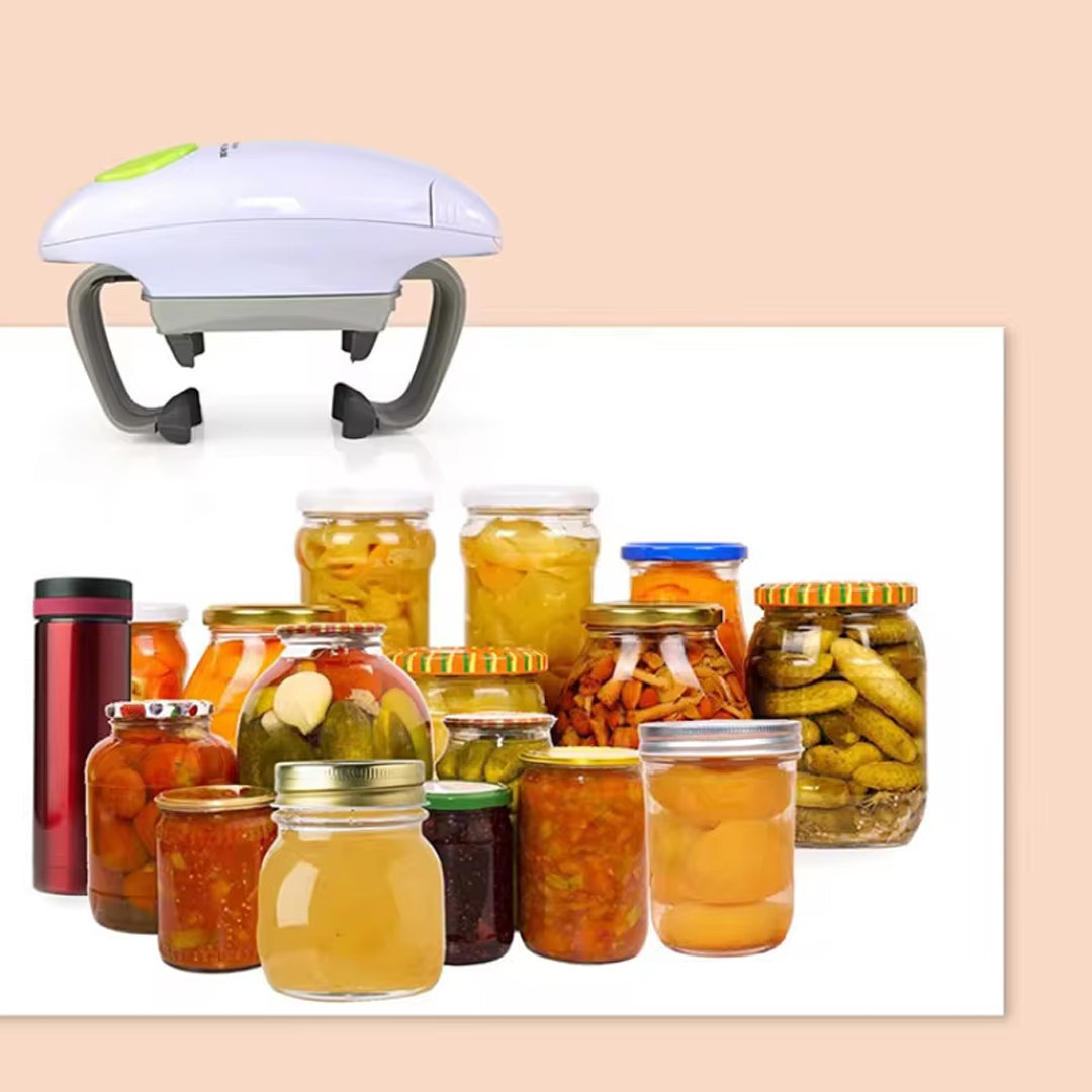 Automatic Electric Can and Jar Opener with Smooth Edge Cutting
