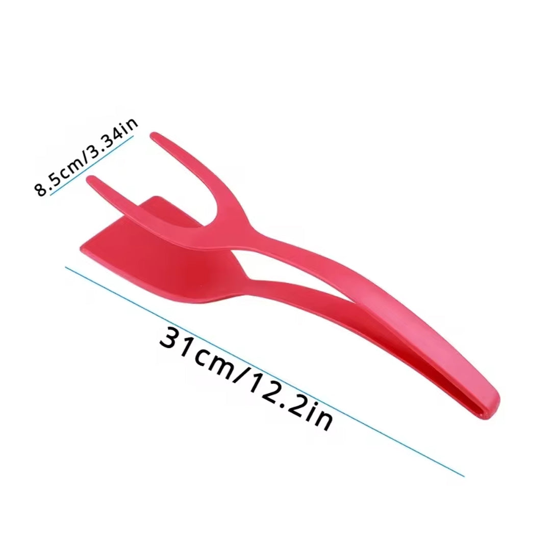 2-in-1 Nylon Flip Tongs and Egg Spatula for Cooking and Serving