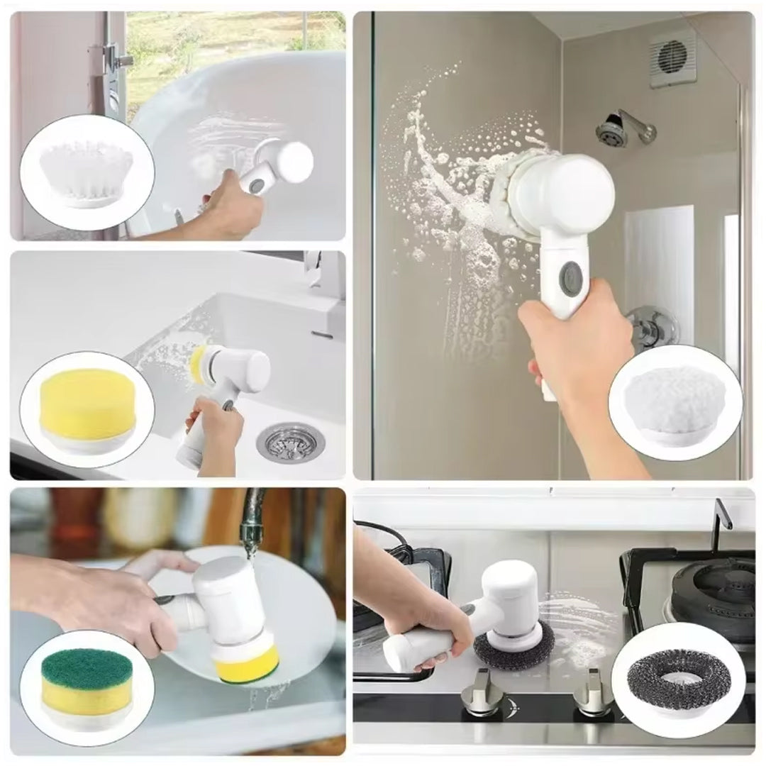 5-in-1 Cordless Electric Spin Scrubber Cleaning Brush - USB Rechargeable